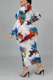 Abstract Midi Bodycon