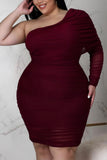 Sheer Wine Bodycon Dress