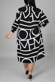 Black Geometric shirt dress