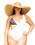 CALYPSO ONE PIECE - WHITE & CHEETAH PRINT